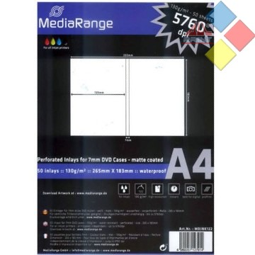 ETIQUETAS PARA ESTUCHE DE DVD 7MM MEDIARANGE 50 ETIQUETAS ***LIQUIDACION***